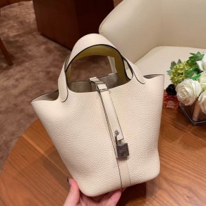 피코탄 Picotin lock 18 끄레 (토고+스위프트) 奶昔白内拼swift小鸡黄 银扣