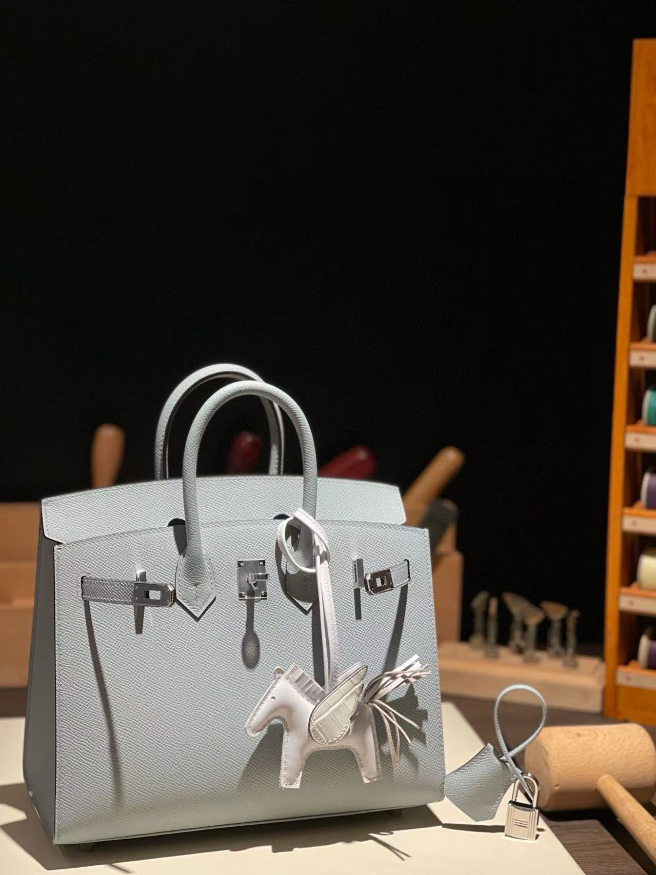  버킨 Birkin 25 앱송 (国epsom) 冰川蓝