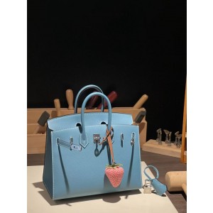  버킨 Birkin 25 앱송 (国epsom) 牛仔蓝银扣
