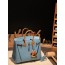  버킨 Birkin 25 앱송(国epsom) 牛仔蓝拼金棕