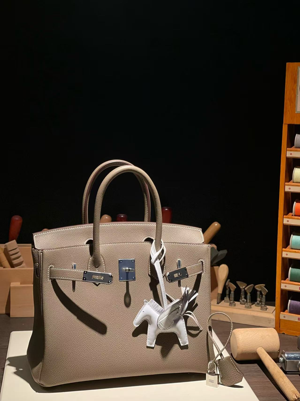 버킨 Birkin 30 (토고) 大象灰银扣