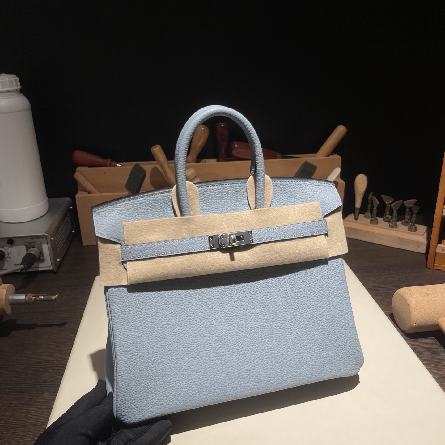 Birkin 25 (토고)亚麻蓝银扣