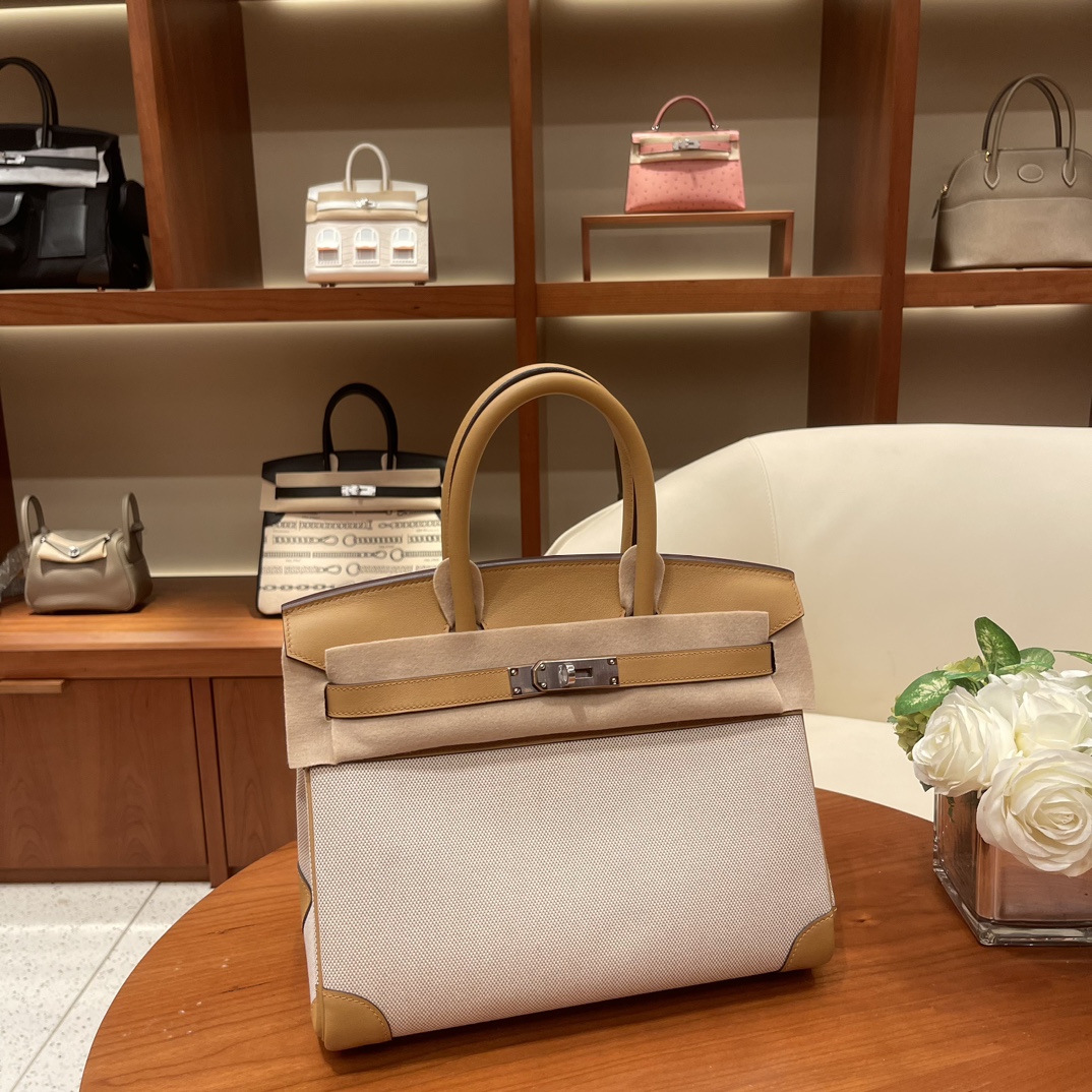 Birkin 30 (canvas+swift)饼干色银扣