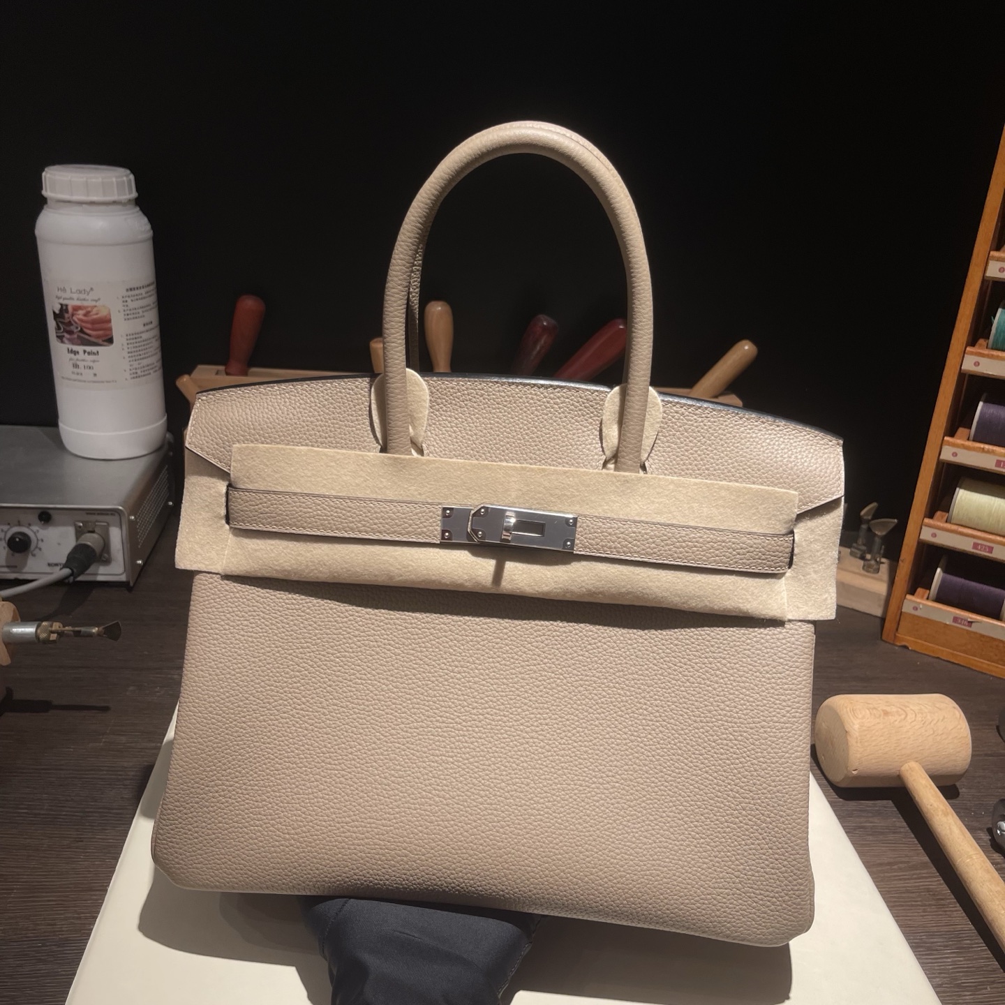 Birkin 30 (토고) 斑鸠灰银扣