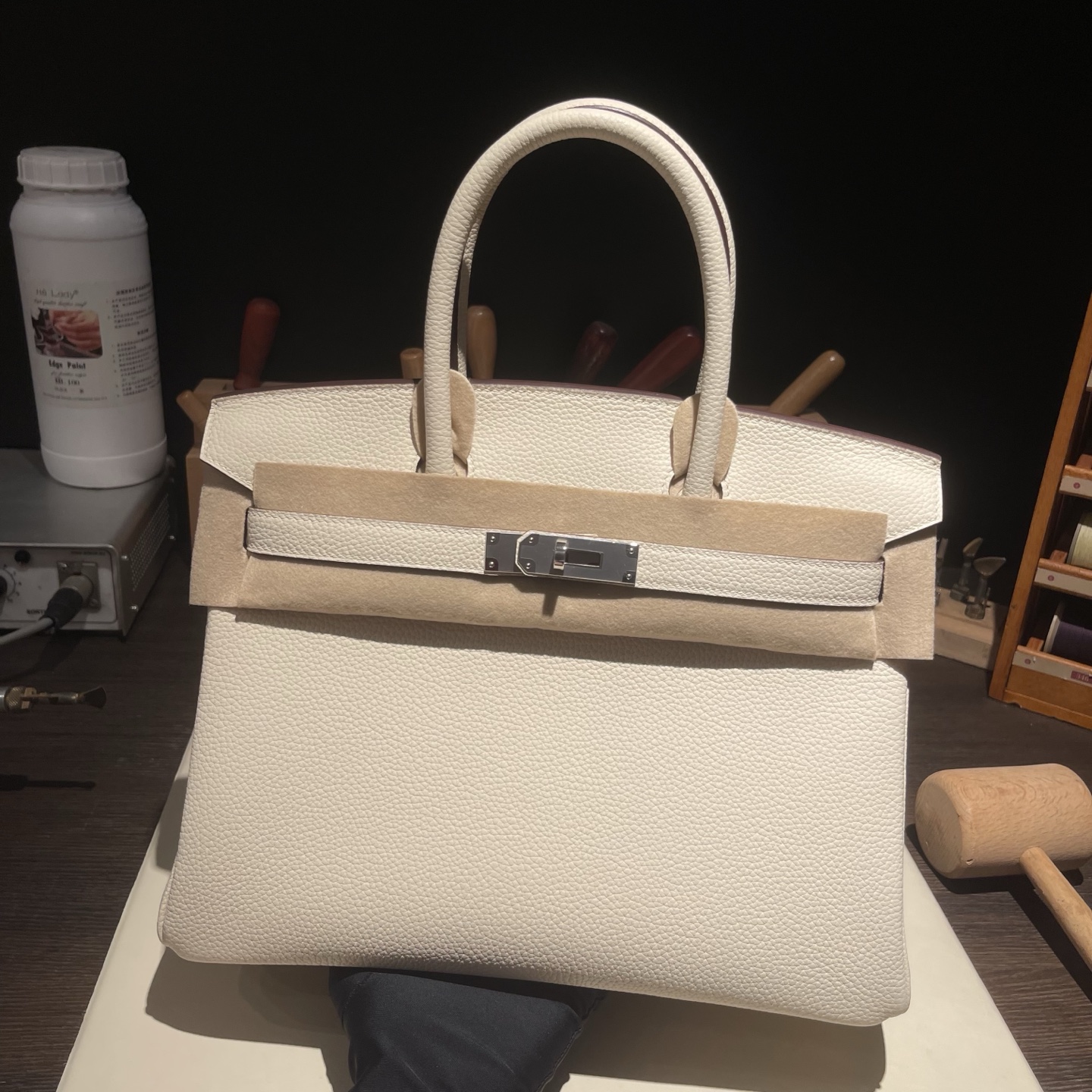 Birkin 30 (토고) 奶油白银扣