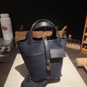 Picotin lock 18 cargo黑拼深蓝金扣