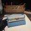 Kelly to go(epsom)牛仔蓝银扣